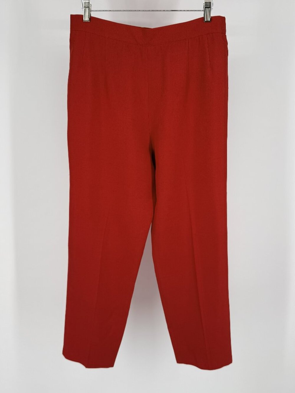 Vintage 90s Maggy London 100% Silk High Waisted Red Trousers Pants 12P